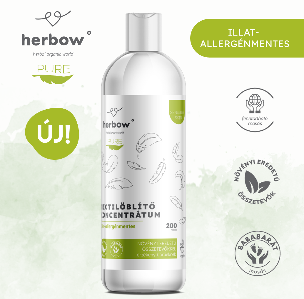 Herbow Pure sensitive skin<br>  Illat-allergénmentes textilöblítő koncentrátum <br> 1000 ml