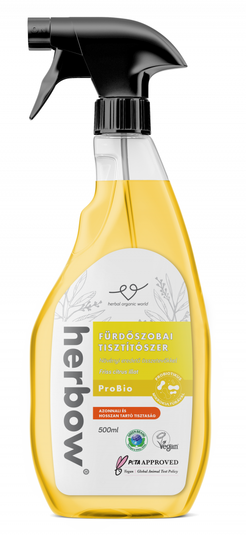 ÚJ! Herbow Fürdőszobai tisztító Probiotikus spray - Friss citrus illattal  <br> 500 ml